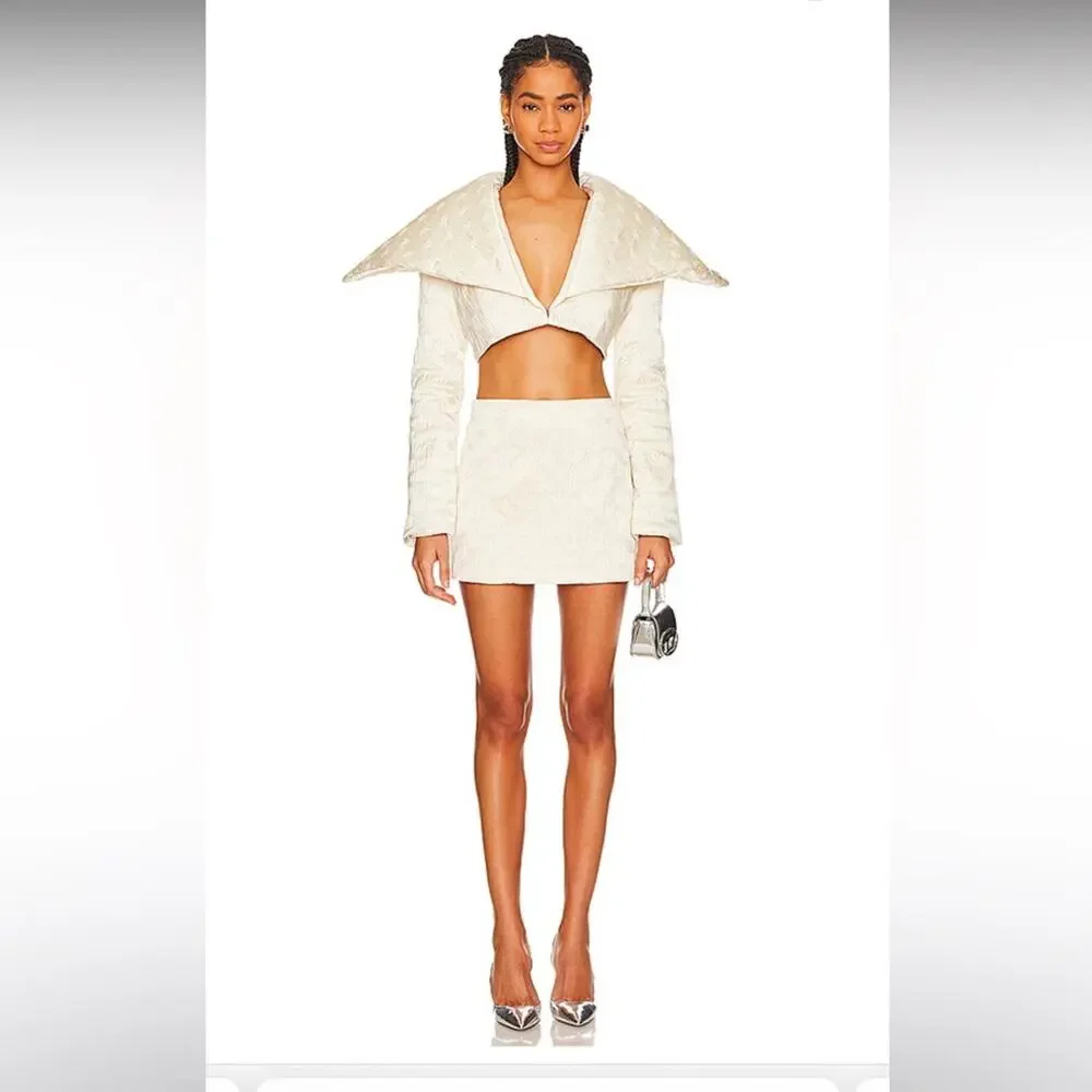 $315 Revolve Miscreants Hayle Mini Skirt in Ivory NEW Size 8